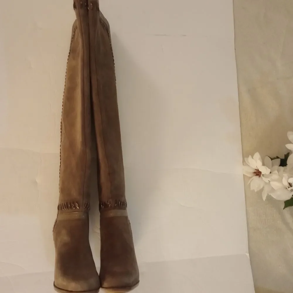 👢CARLOS SANTANA Marina Over-the-knee Marina Boots - Taupe